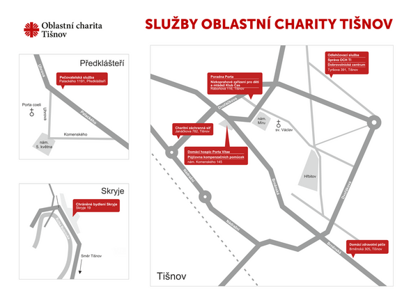 Mapka - SLUŽBY OBLASTNÍ CHARITY TIŠNOV